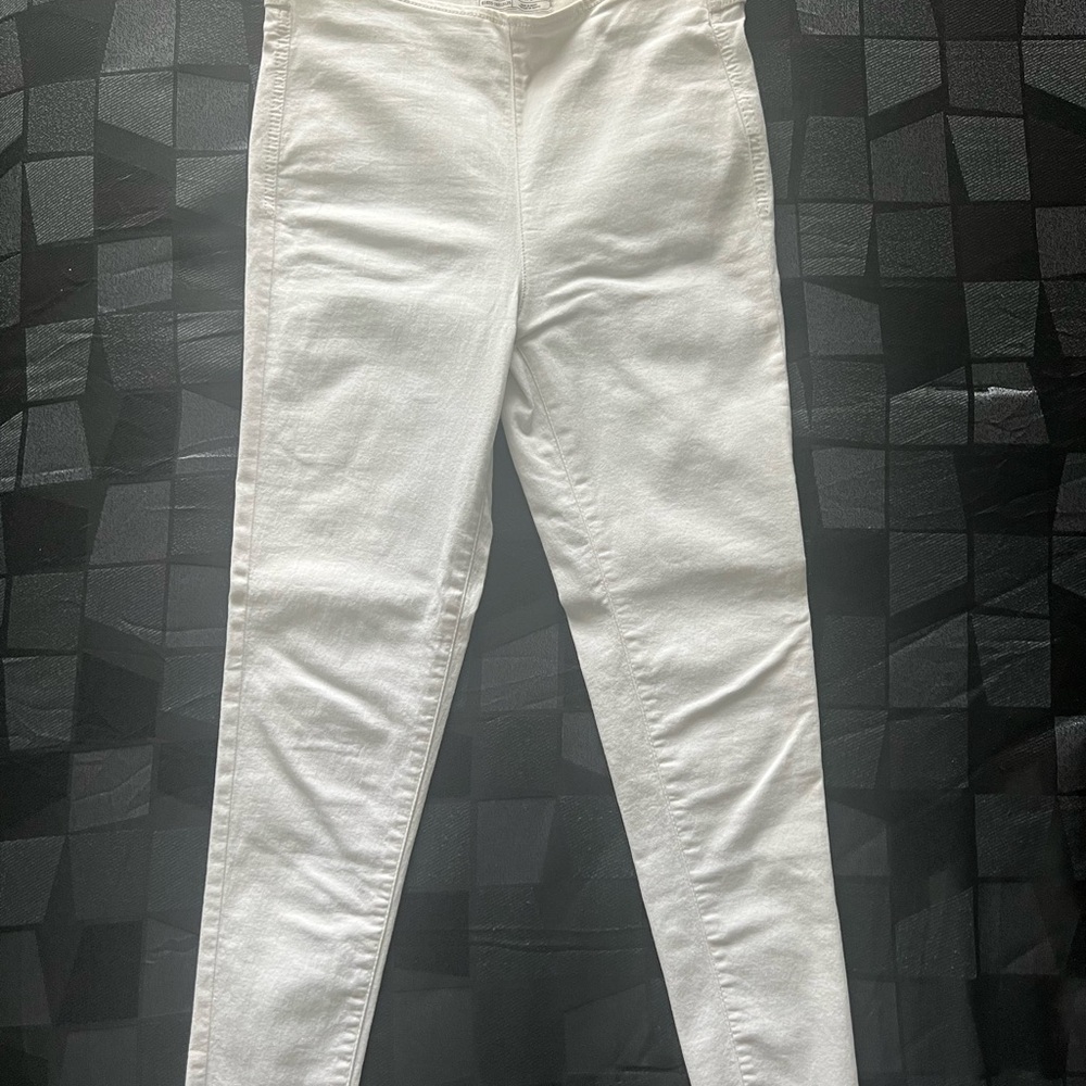 Free People Cream/ White High-Waisted Pants